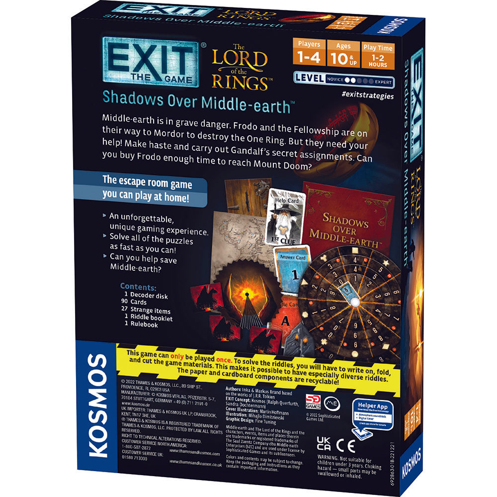 EXIT: The Lord of the Rings - Shadows Over Middle-earth - Board Game Giải Đố Thoát Hiểm Thames & Kosmos - Góc nhìn khác 3