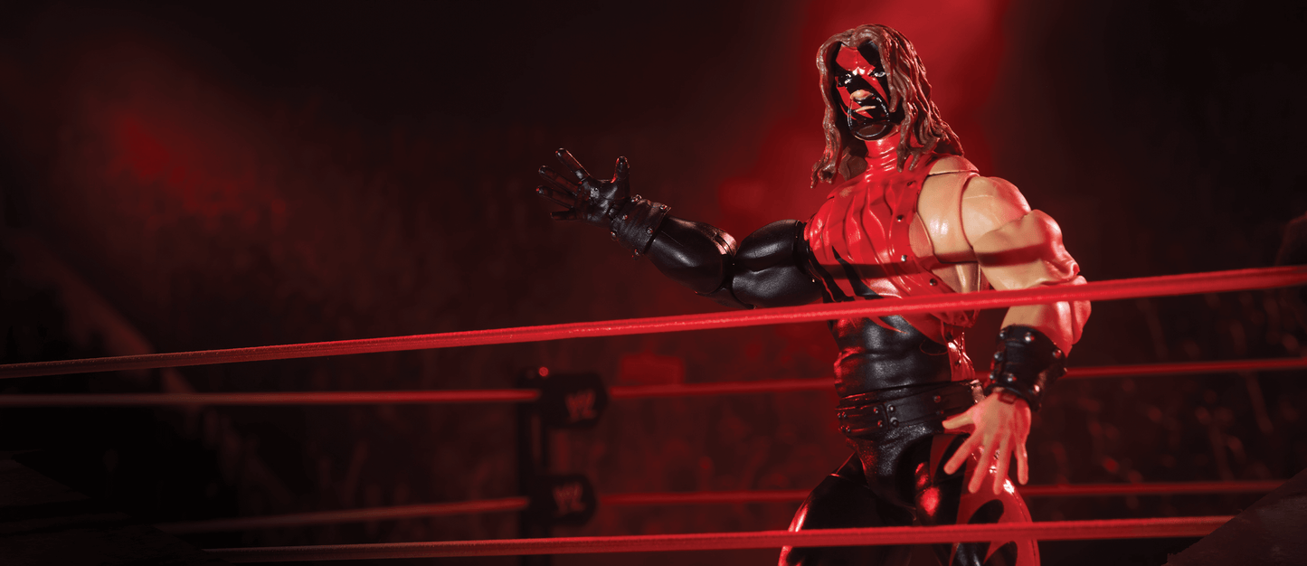 WWE Ultimate Edition Attitude Era Ring and Kane Figure - Bộ Sàn Đấu Và Mô Hình Kane Sưu Tầm - Mattel HNM39