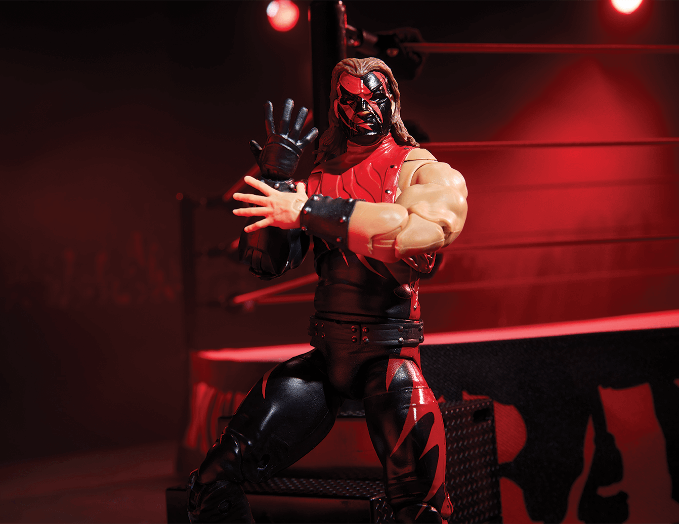 WWE Ultimate Edition Attitude Era Ring and Kane Figure - Bộ Sàn Đấu Và Mô Hình Kane Sưu Tầm - Mattel HNM39
