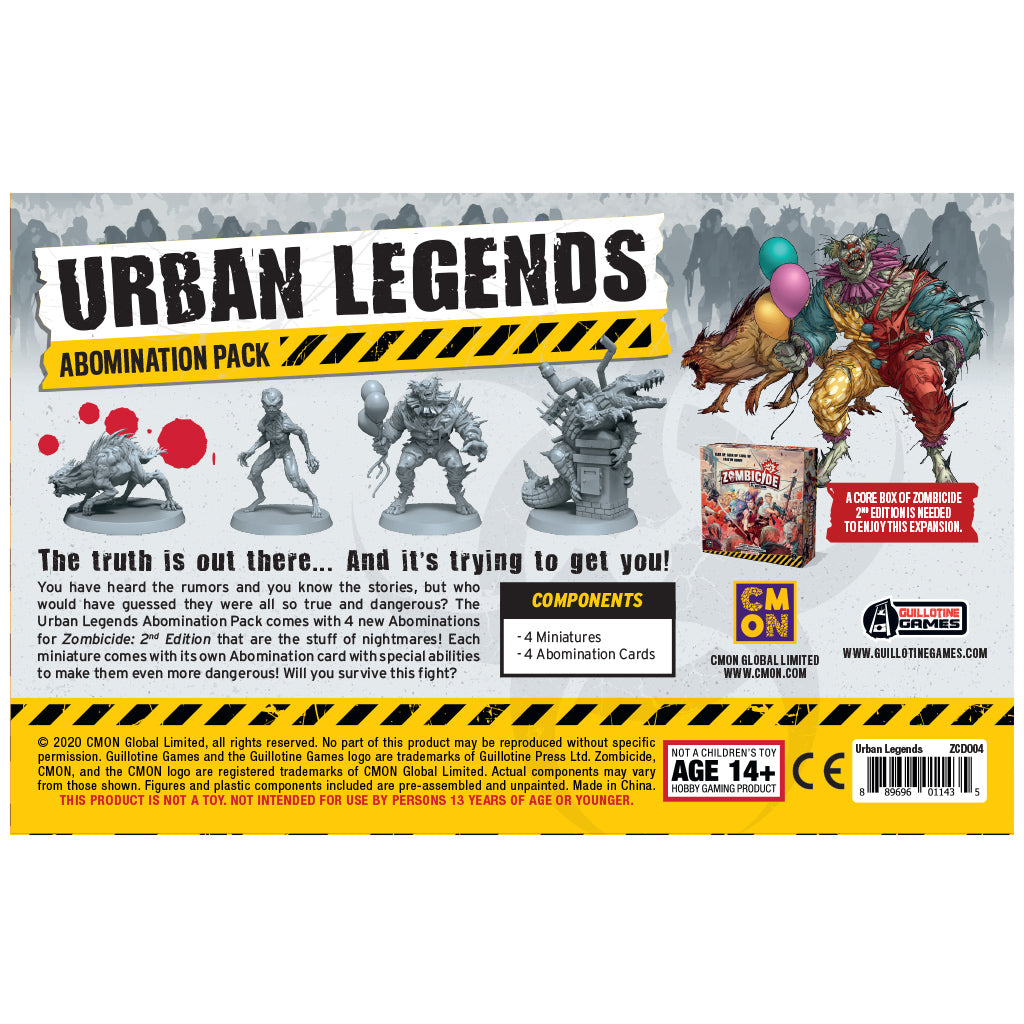 Zombicide 2nd Edition Urban Legends Abomination Pack - Bộ Mở Rộng Board Game Kinh Dị - CMON - Hình ảnh chi tiết 2