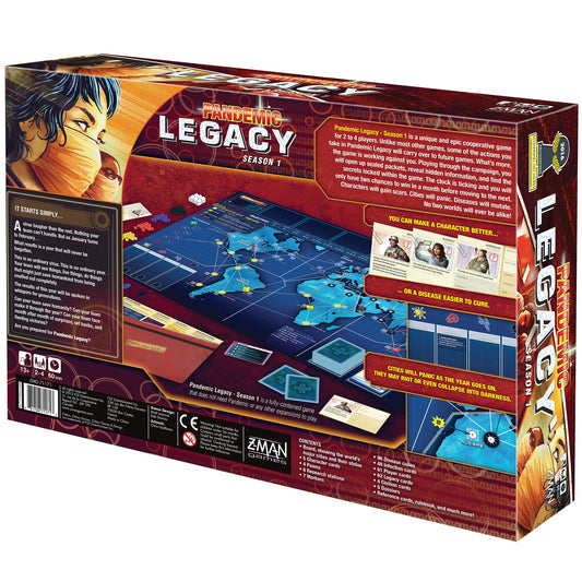 Pandemic Legacy Season 1 Red Edition Board Game Chiến Thuật Hợp Tác - Z-Man Games