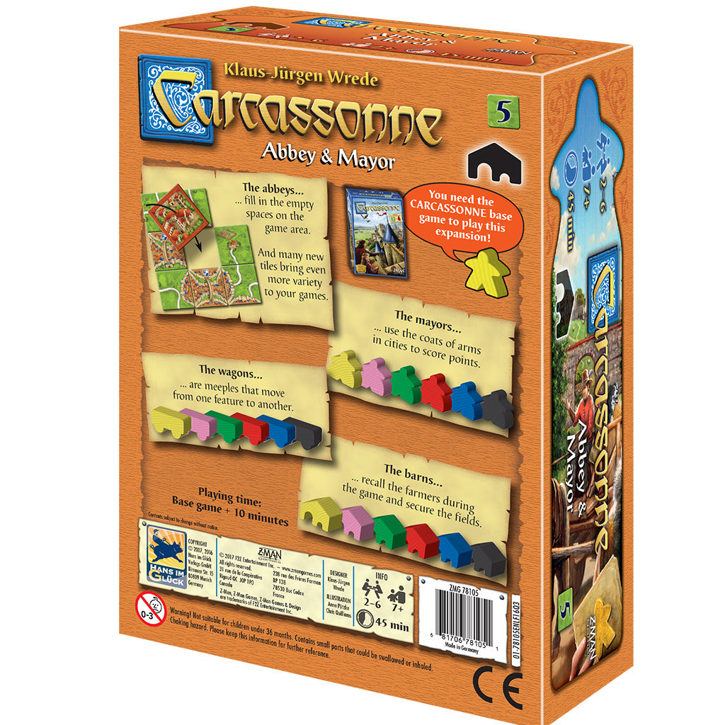 Carcassonne Abbey & Mayor - Bản mở rộng Board Game chiến thuật - Hans im Glück