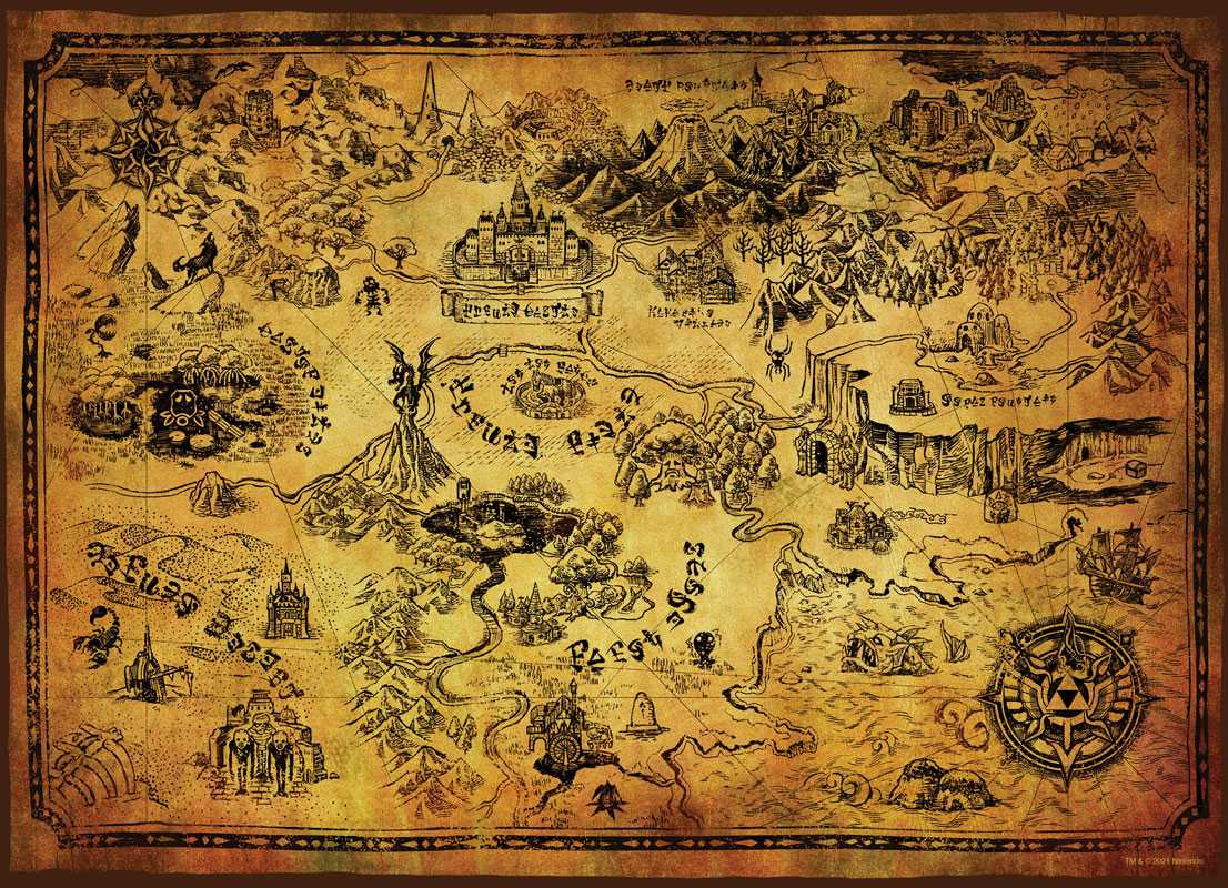 The Legend of Zelda™ "Hyrule Map" 1000 Piece Puzzle - Đồ chơi xếp hình 1000 mảnh - The Op Games