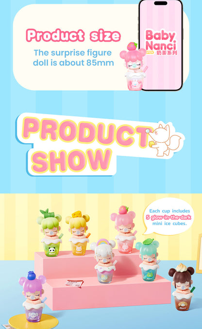 Rolife BabyNanci Surprise Figure Dolls - Milk Tea Series NDXX - Mô hình Blind Box trà sữa (Phát sáng) - Rolife