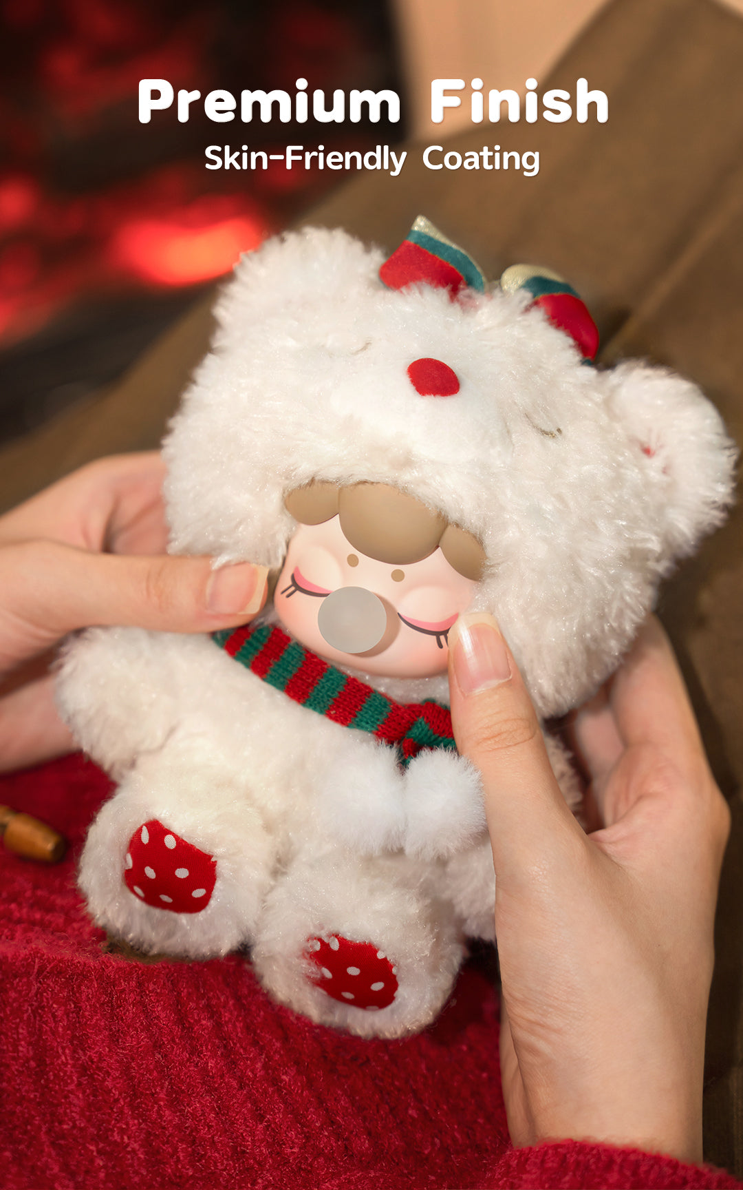 Rolife Christmas Bear Plush Pendant MN002 - Móc khóa gấu bông Giáng sinh - Rolife