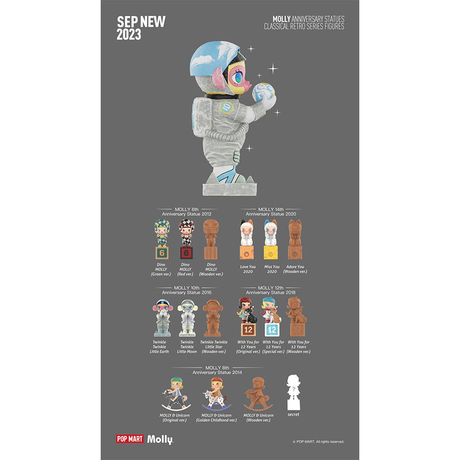Molly Anniversary Statues Classical Retro - Mô hình Blind Box Art Toy - POP MART