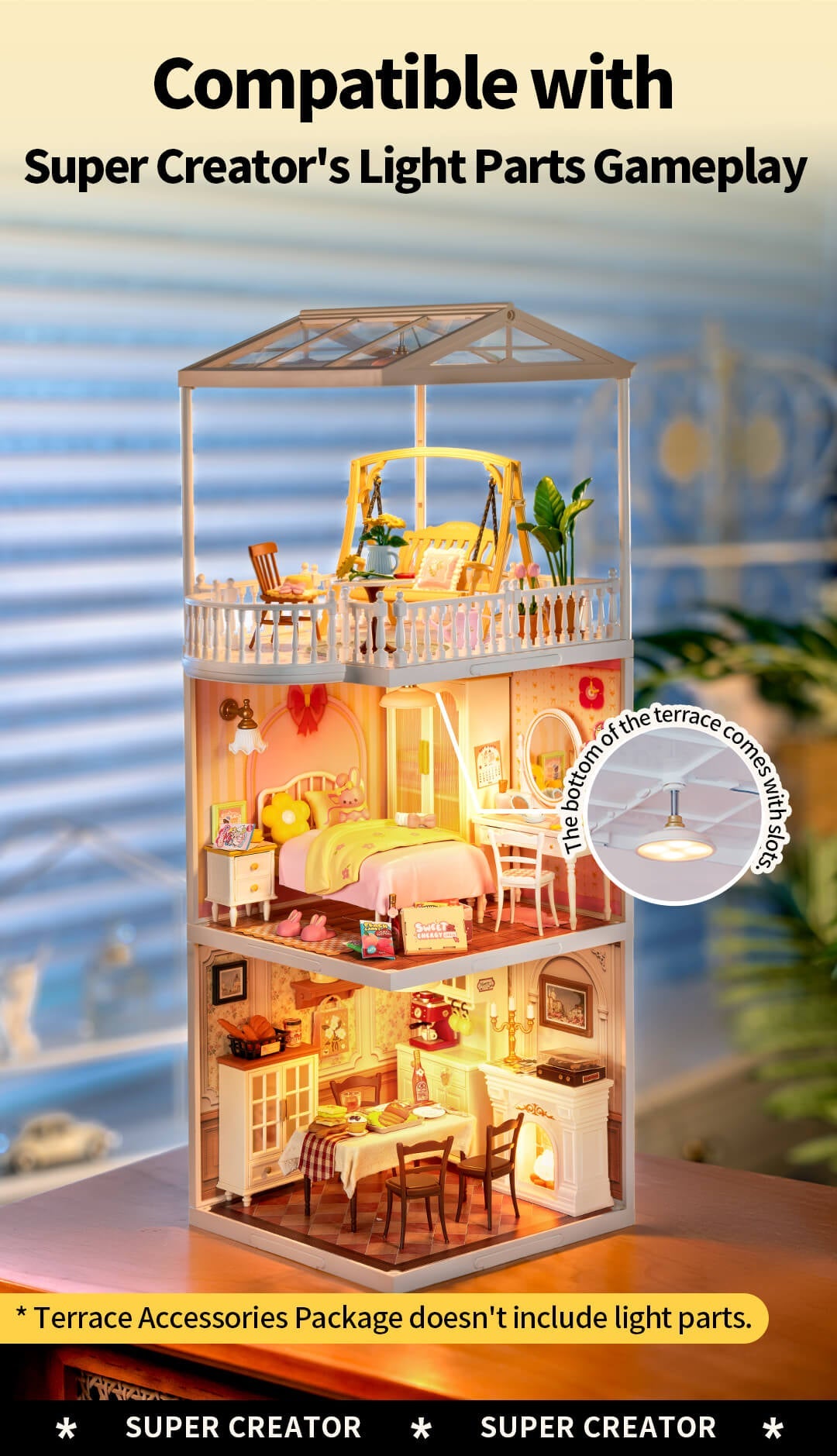 Rolife Super Creator Extension Pack - Terrace - Bộ mở rộng ban công mô hình DIY - Rolife