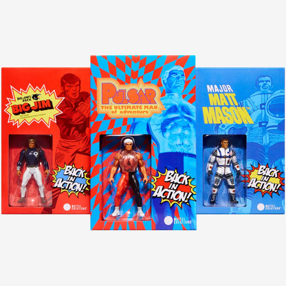Back in Action! Major Matt Mason Big Jim & Pulsar Figures - Bộ 3 Mô Hình Hành Động Retro Mattel Creations - Hình ảnh chi tiết 2