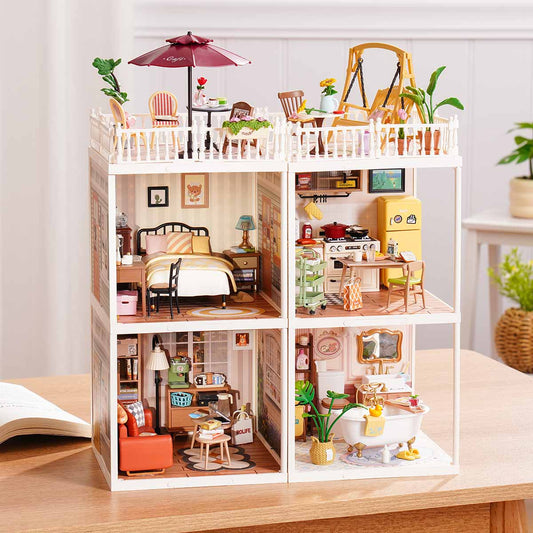 Rolife Super Creator 4-in-1 DIY House - Four Grid Display Layout - Mô hình nhà búp bê lắp ráp - Rolife