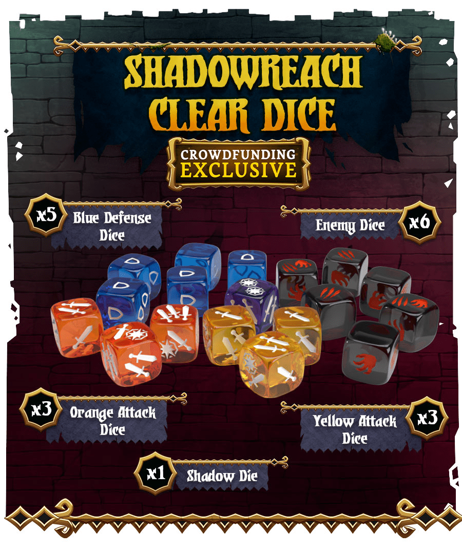 Massive Darkness: Dungeons of Shadowreach Clear Dice Set (Kickstarter Pre-Order Special)