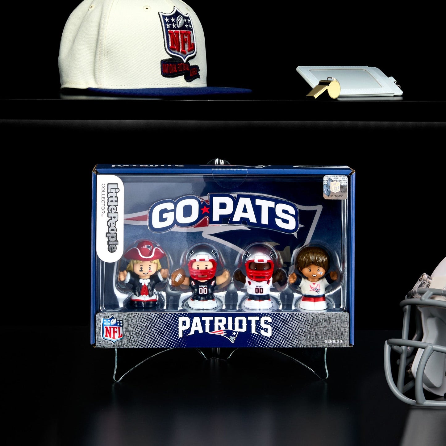 Little People Collector x NFL New England Patriots Set - Bộ Mô Hình Đồ Chơi Sưu Tầm NFL Mattel HND12 - Hình ảnh sản phẩm