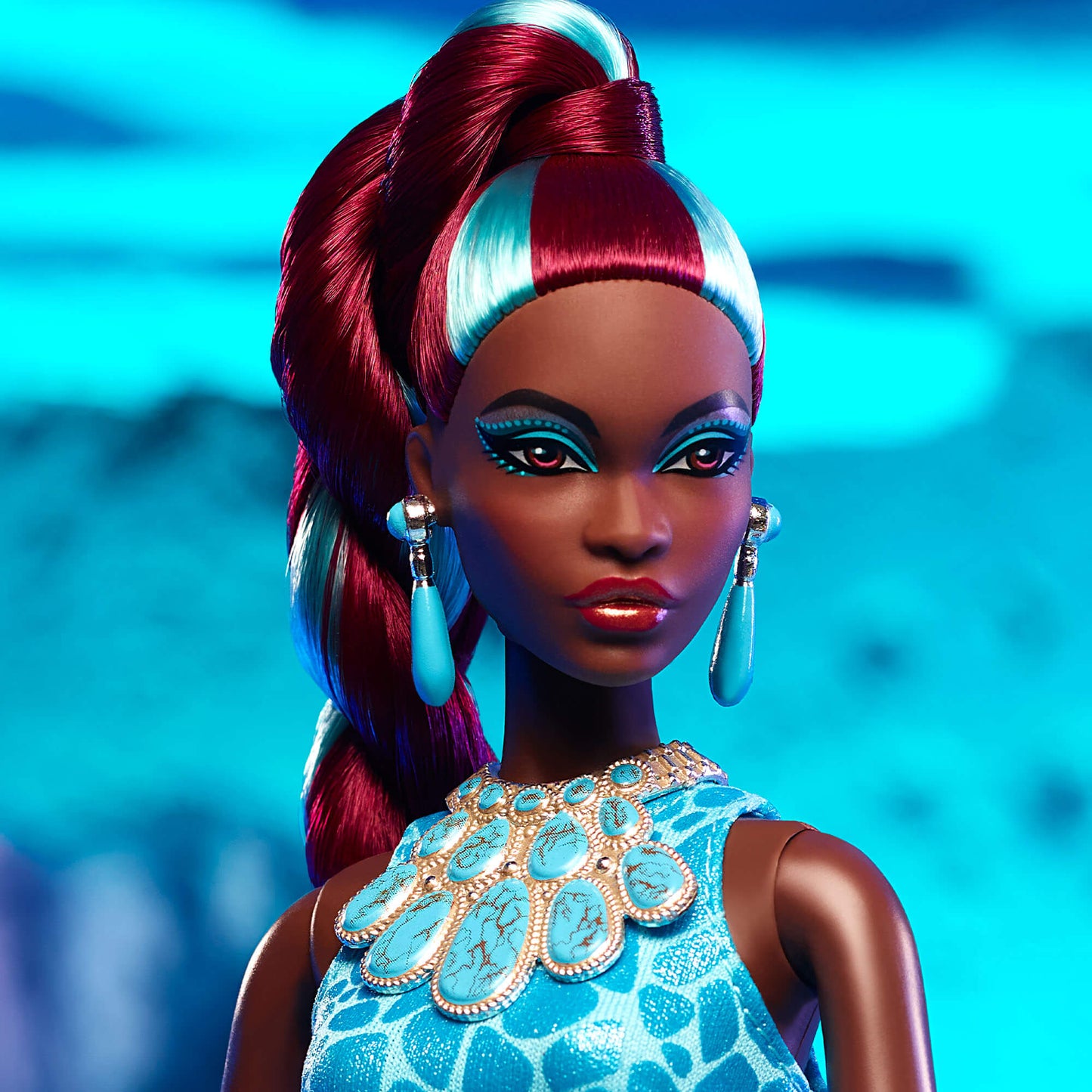 Barbie Fantasy Collection Turquoise Doll - Búp bê Sưu tầm Cao cấp - Mattel - Hình ảnh bổ sung 5