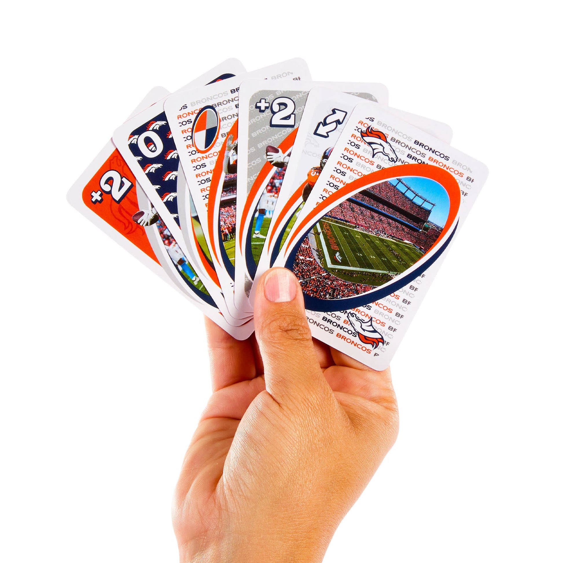 UNO Fandom NFL Denver Broncos Game Deck - Trò Chơi Thẻ Bài Bóng Bầu Dục - Mattel - Hình ảnh chi tiết 2