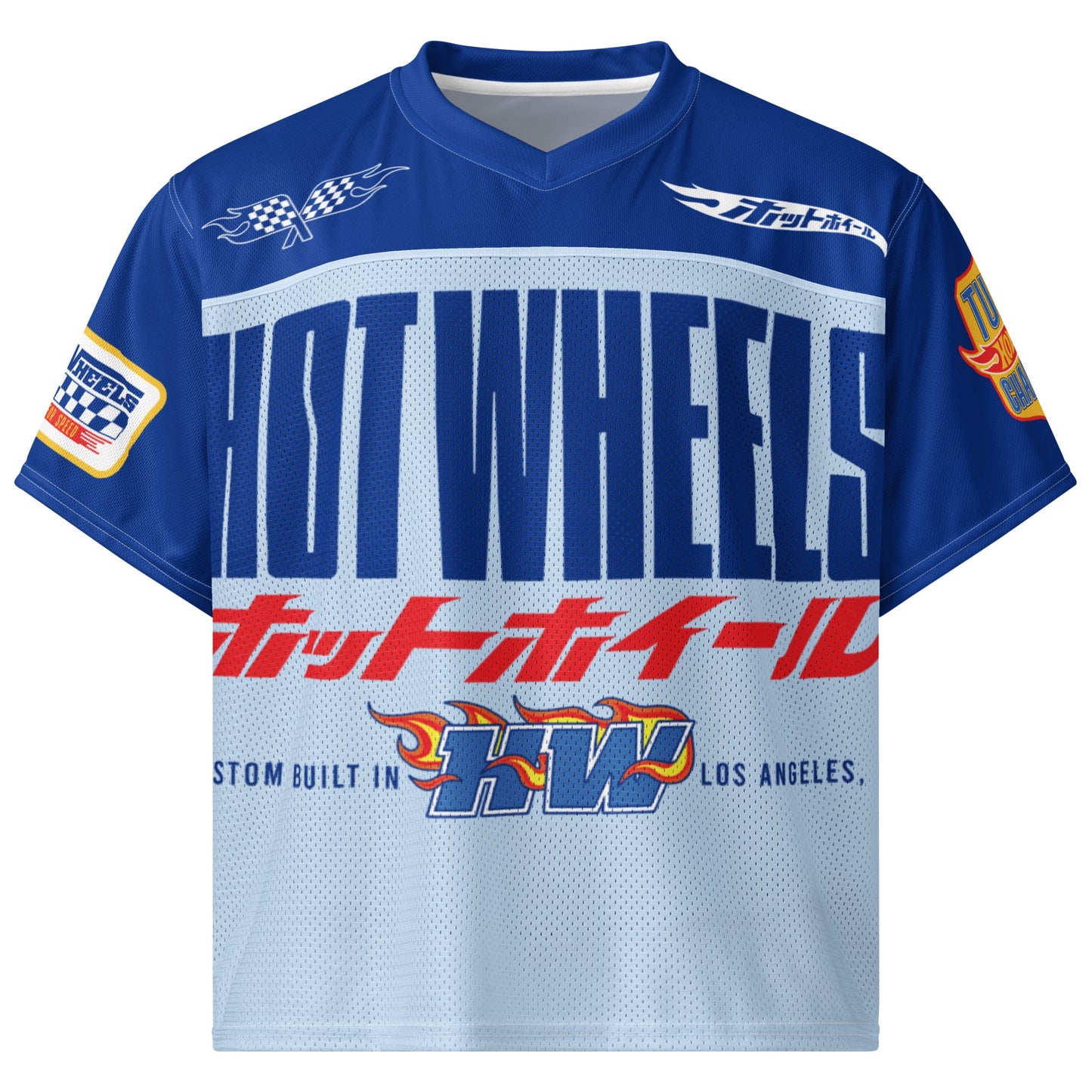 Hot Wheels in Kanji Blue Boxy Jersey