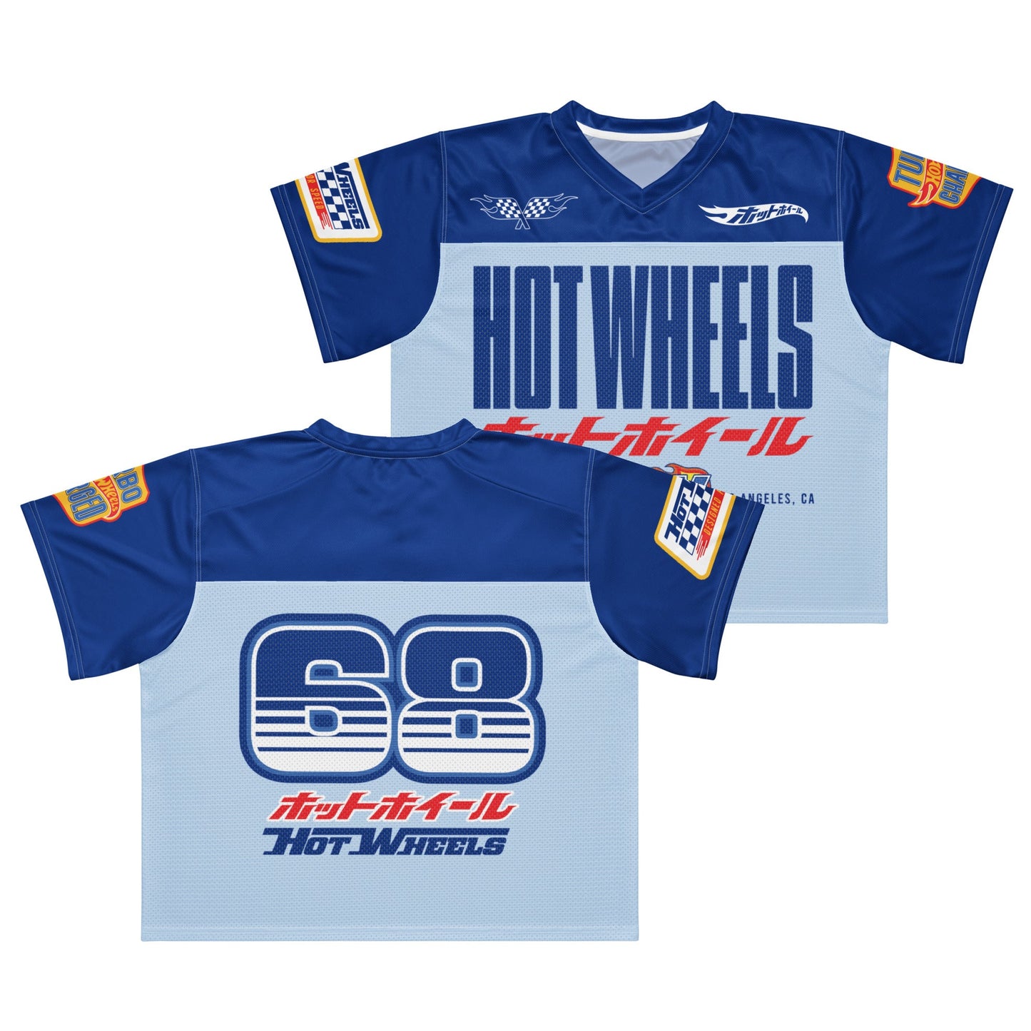 Hot Wheels in Kanji Blue Boxy Jersey