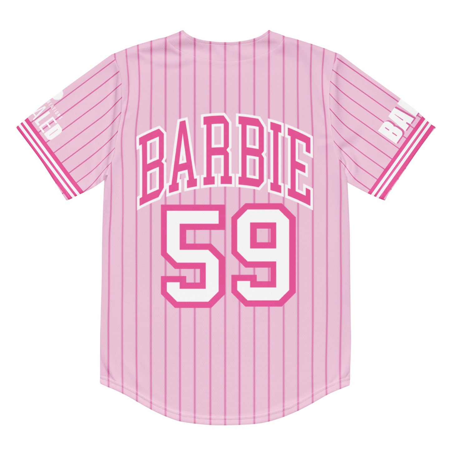 Barbie Pink Striped Baseball Jersey