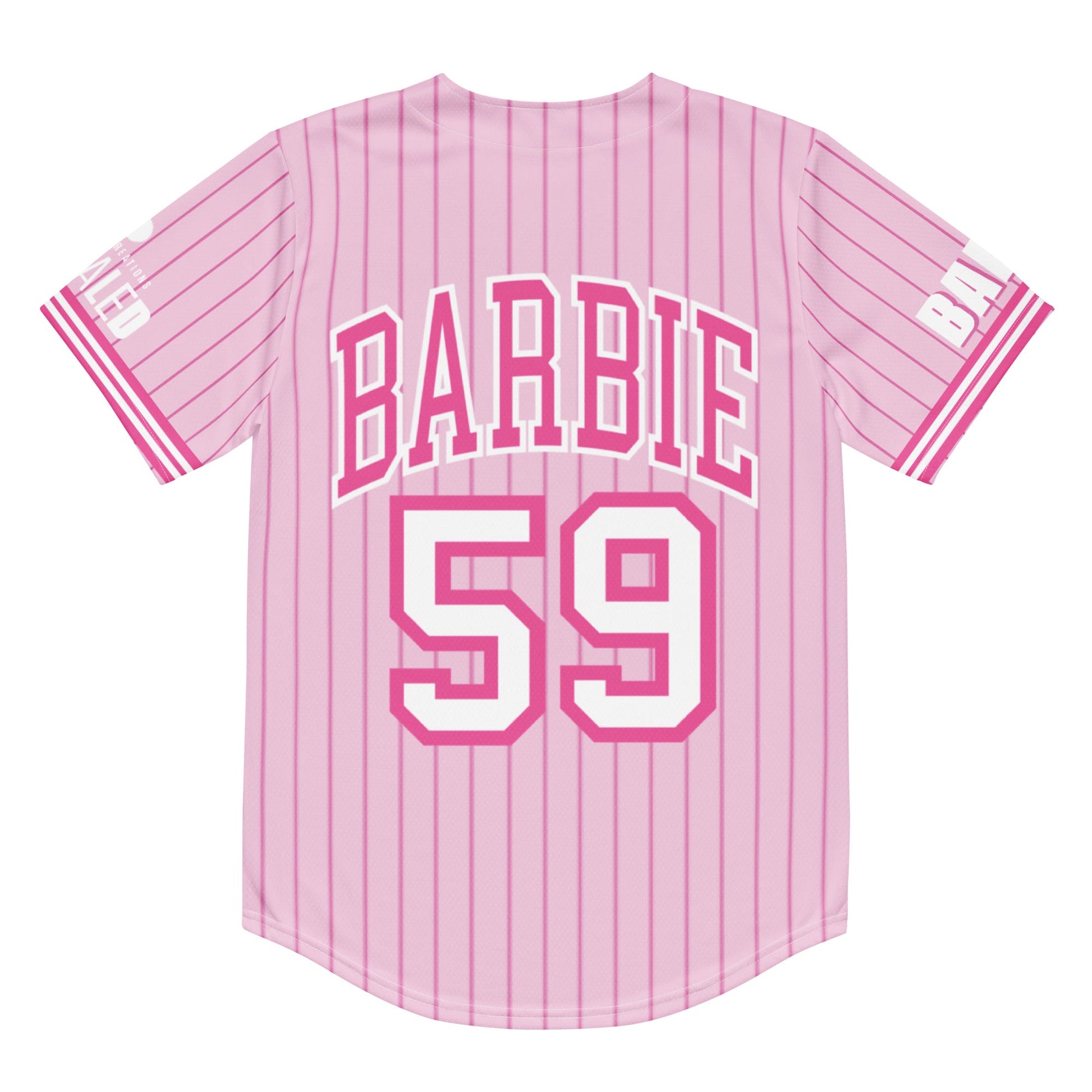Barbie Pink Striped Baseball Jersey