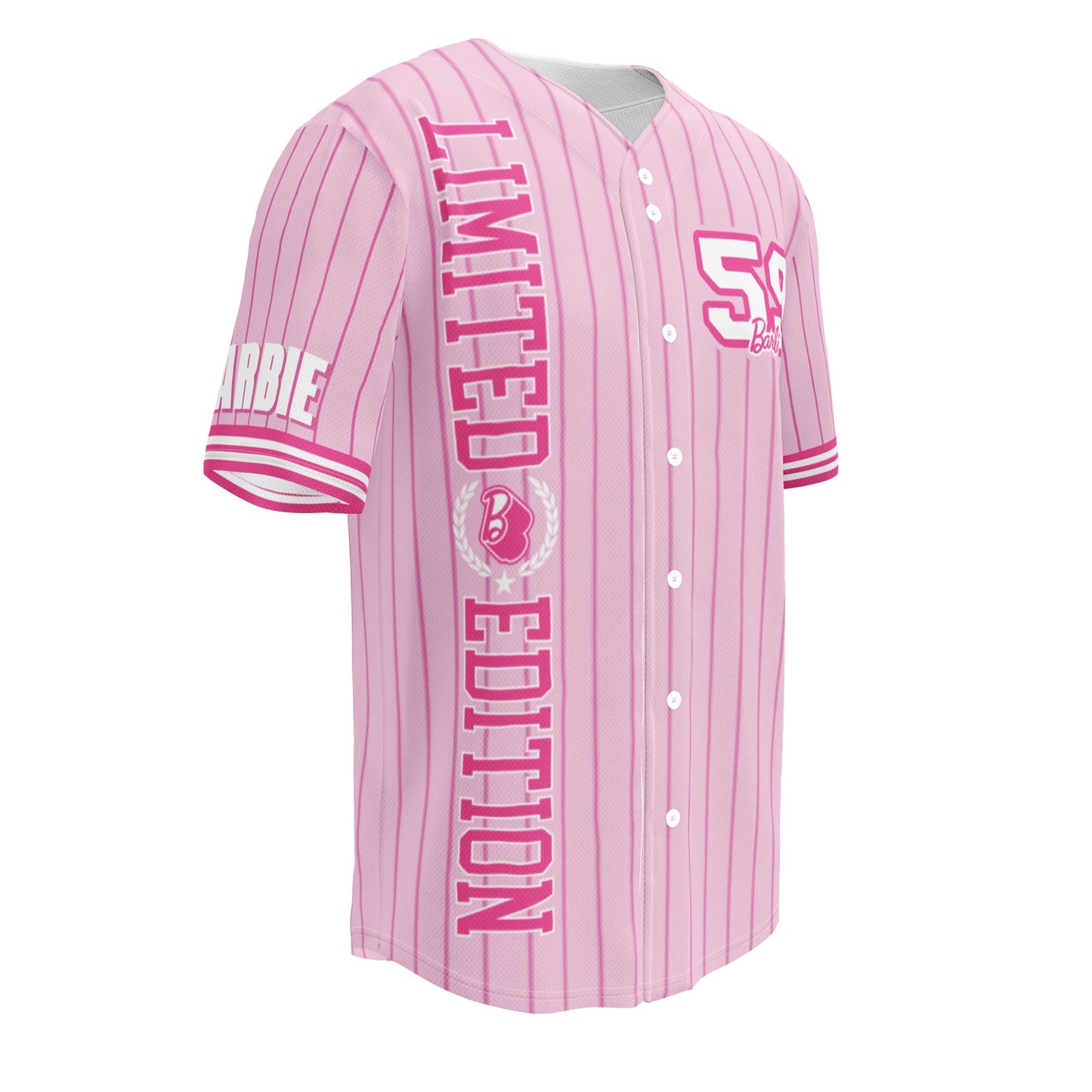 Barbie Pink Striped Baseball Jersey