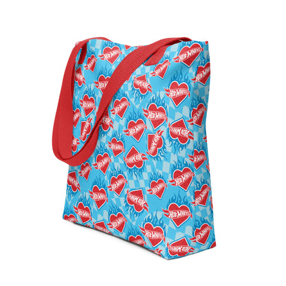 Hot Wheels Heart with Flame Tote Bag - Túi Tote Cao Cấp Độc Quyền - Hot Wheels