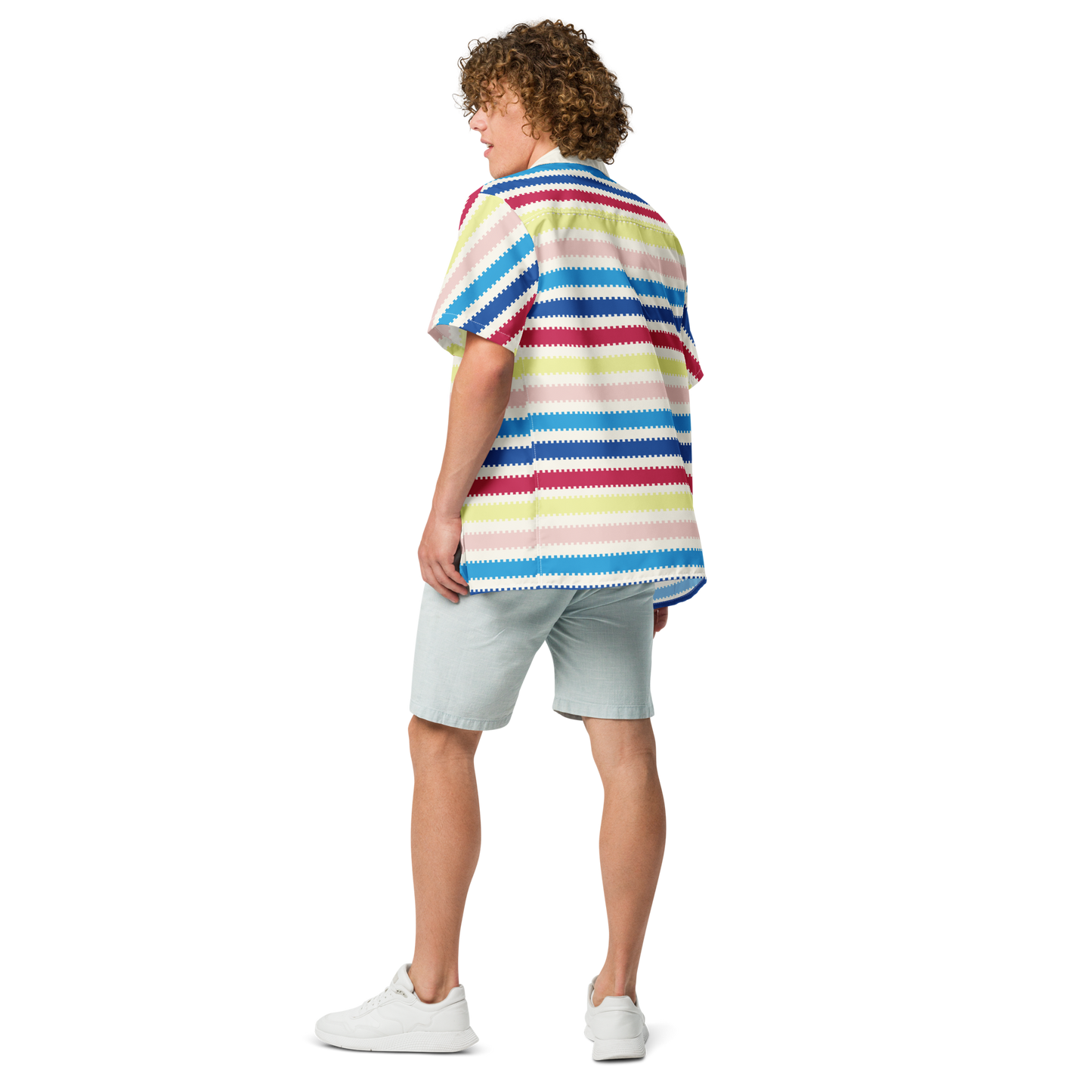 Beach Allan Button Front Shirt - Barbie the Movie Áo Sơ Mi Sọc Unisex Mattel Creations - Hình ảnh bổ sung 5