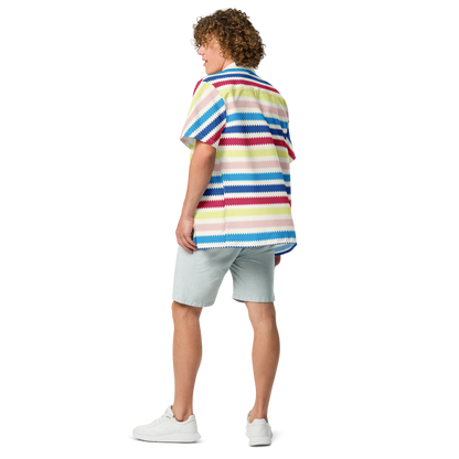 Beach Allan Button Front Shirt - Barbie the Movie Áo Sơ Mi Sọc Unisex Mattel Creations - Hình ảnh bổ sung 5