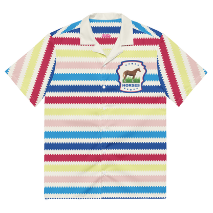 Beach Allan Button Front Shirt - Barbie the Movie Áo Sơ Mi Sọc Unisex Mattel Creations - Hình ảnh sản phẩm
