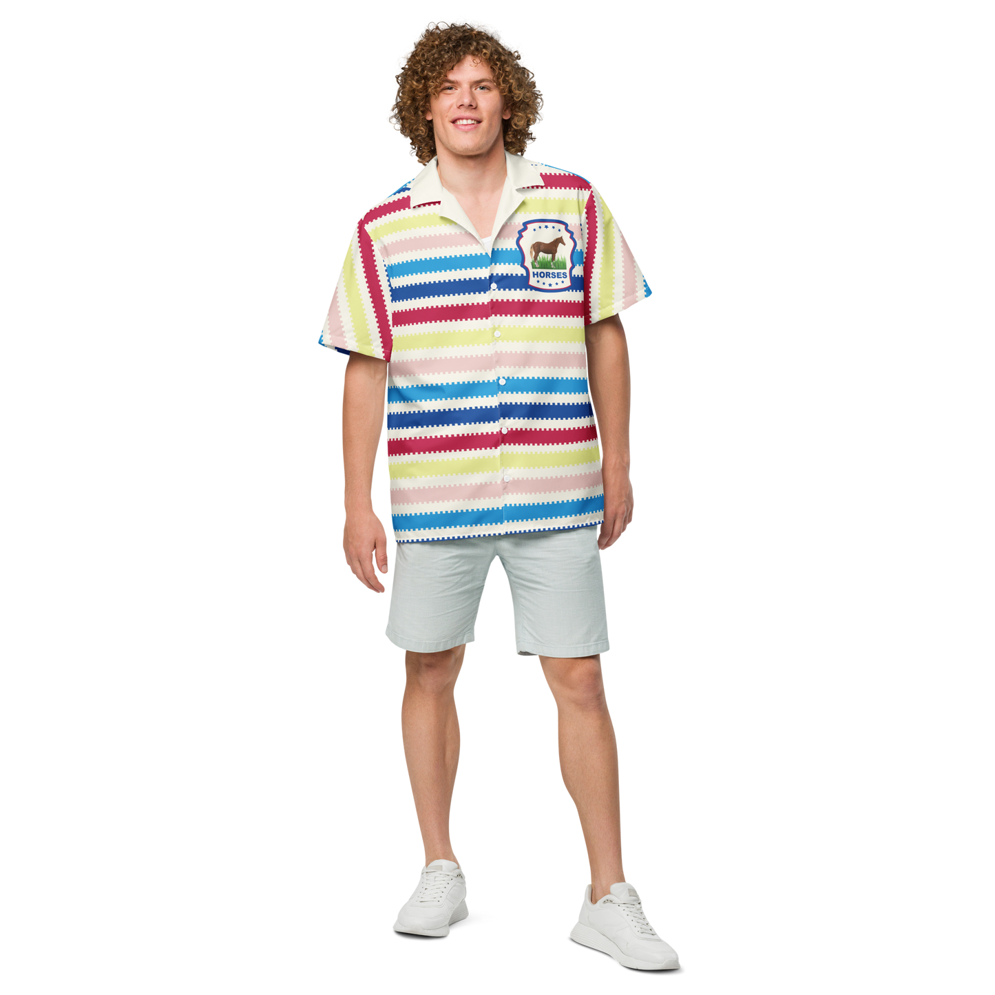 Beach Allan Button Front Shirt - Barbie the Movie Áo Sơ Mi Sọc Unisex Mattel Creations - Hình ảnh bổ sung 4