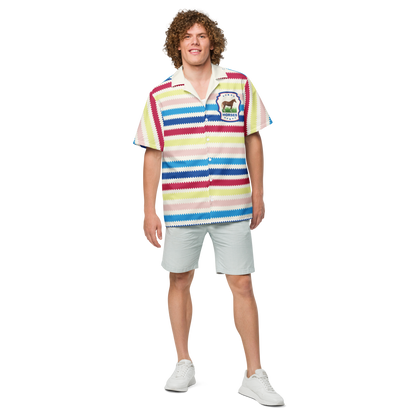 Beach Allan Button Front Shirt - Barbie the Movie Áo Sơ Mi Sọc Unisex Mattel Creations - Hình ảnh bổ sung 4