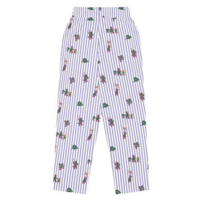 Barney Dinosaurs Wide Leg Striped Pants - Quần Ống Rộng Thời Trang Retro - Mattel Creations - Hình ảnh sản phẩm