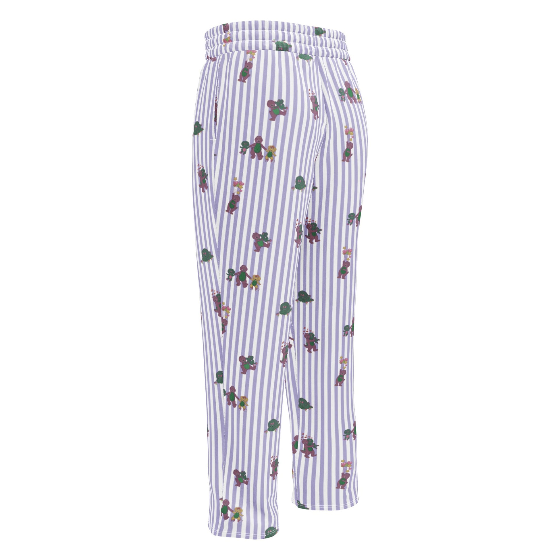 Barney Dinosaurs Wide Leg Striped Pants - Quần Ống Rộng Thời Trang Retro - Mattel Creations - Hình ảnh bổ sung 4