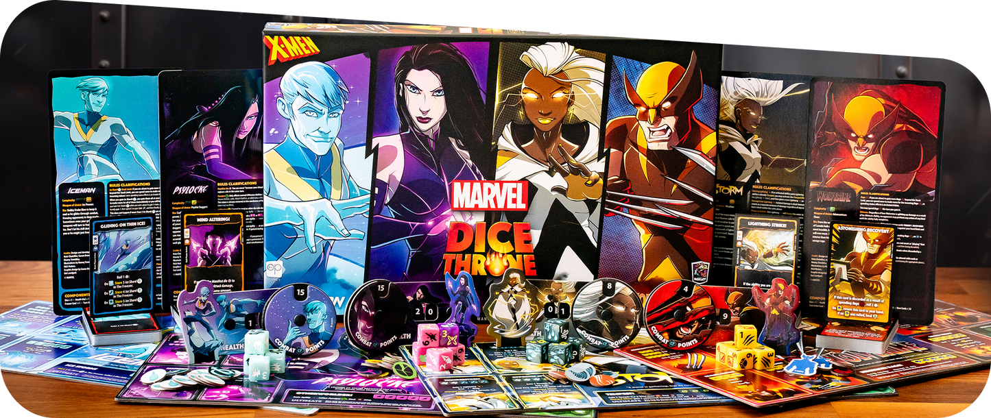 Marvel X-Men Dice Throne Box 1 (Iceman, Psylocke, Storm, Wolverine) - Board Game Chiến Thuật - The Op Games