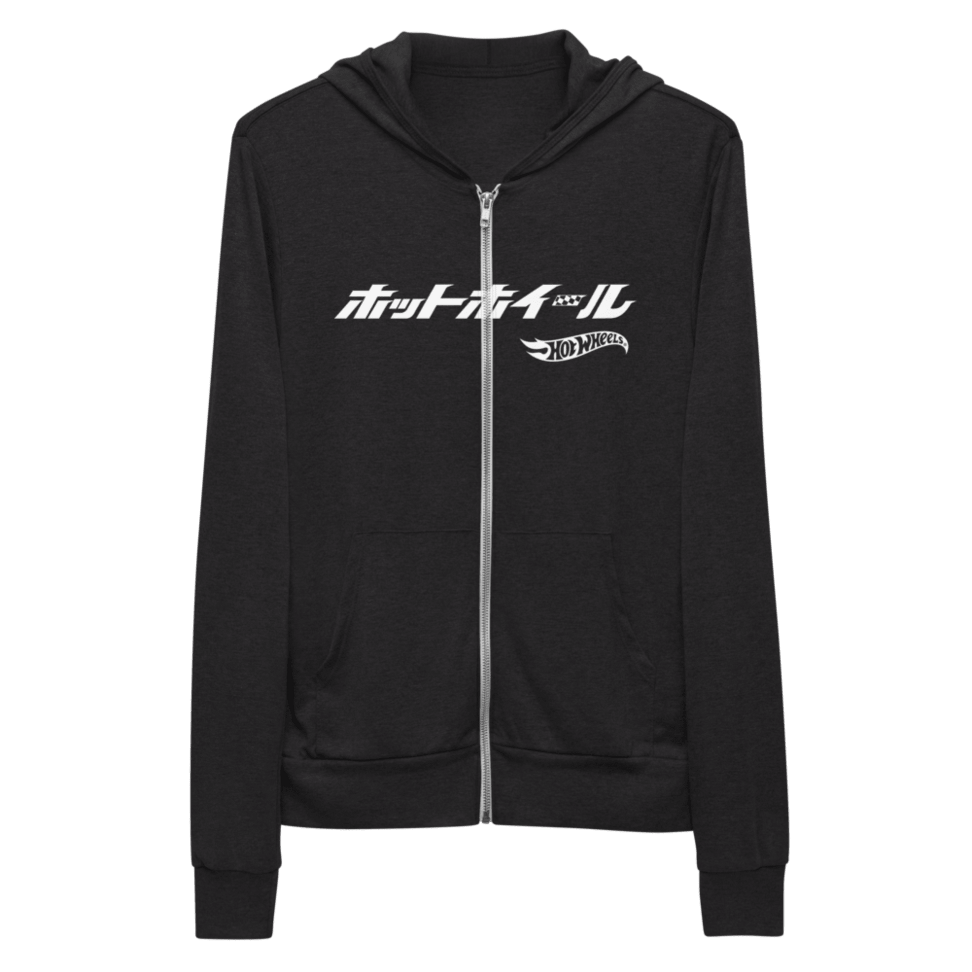 Hot Wheels Japanese Logo Unisex Zip Charcoal Black Hoodie - Áo Hoodie Khoác Dây Kéo - Hot Wheels - Hình ảnh bổ sung 4