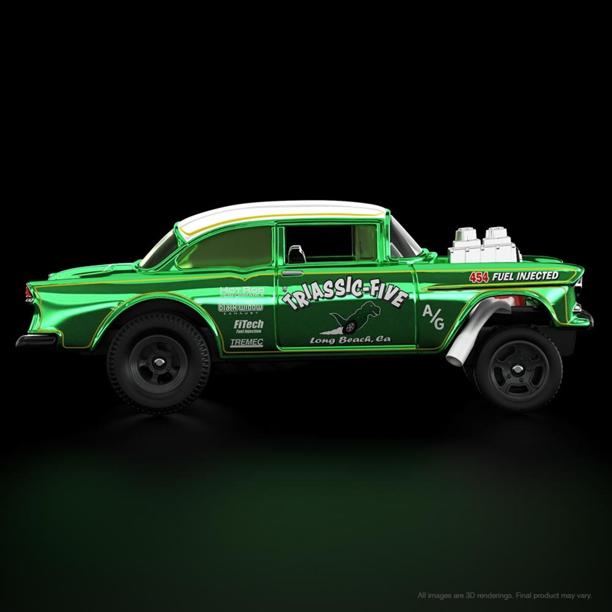 HWC Special Edition ’55 Chevy Bel Air Gasser - Xe Mô Hình Cao Cấp Hot Wheels HGW21 - Hình ảnh chi tiết 2