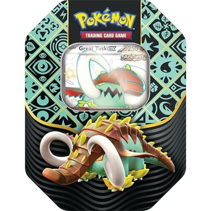 PT110 Pokemon TCG Paldean Fates Tin Shiny Great Tusk ex