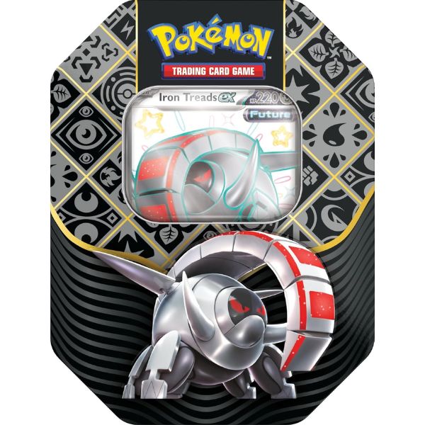 PT111 Pokemon TCG Paldean Fates Tin Shiny Iron Treads ex