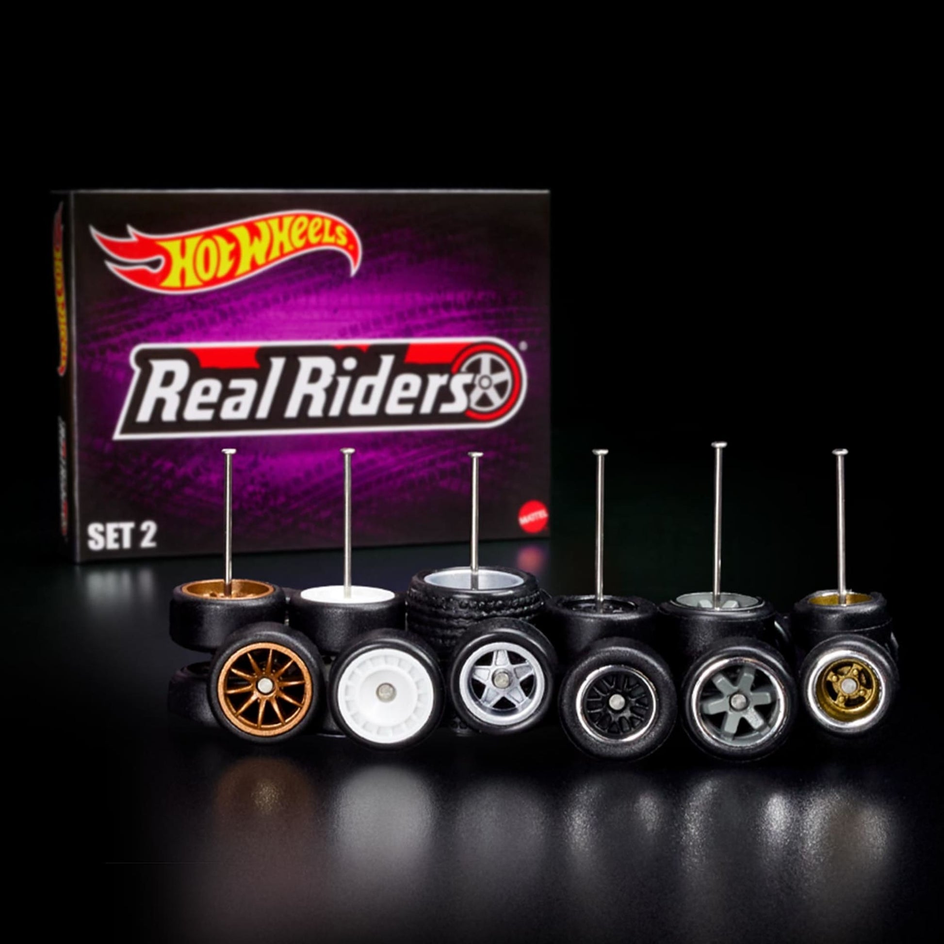 RLC Exclusive Real Riders Wheels Pack - Set 2 | Bộ Bánh Xe Hot Wheels Cao Cấp | Mattel HGK88 - Hình ảnh sản phẩm