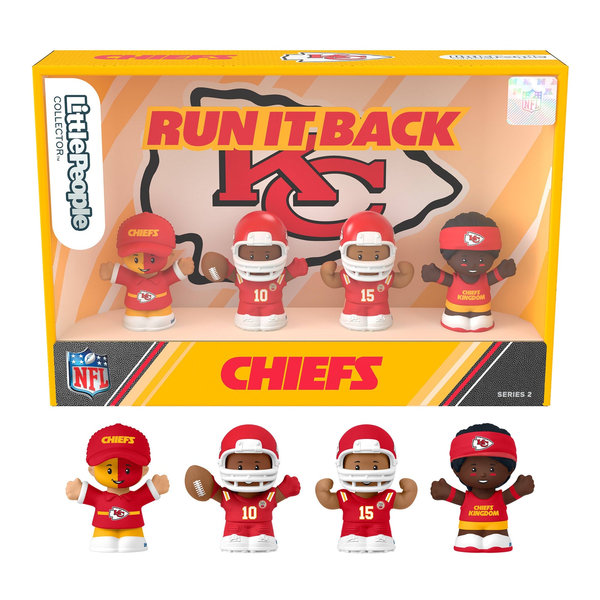 Little People Collector Kansas City Chiefs Alternate Jersey Figure Set - Bộ Hình Nhân Cầu Thủ NFL Sưu Tầm - Mattel - Hình ảnh sản phẩm