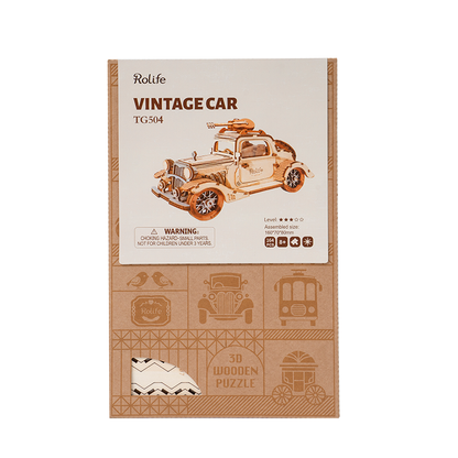Rolife Modern 3D Wooden Puzzle - Vintage Car TG504 - Mô hình lắp ráp gỗ 3D xe hơi cổ điển - Rolife