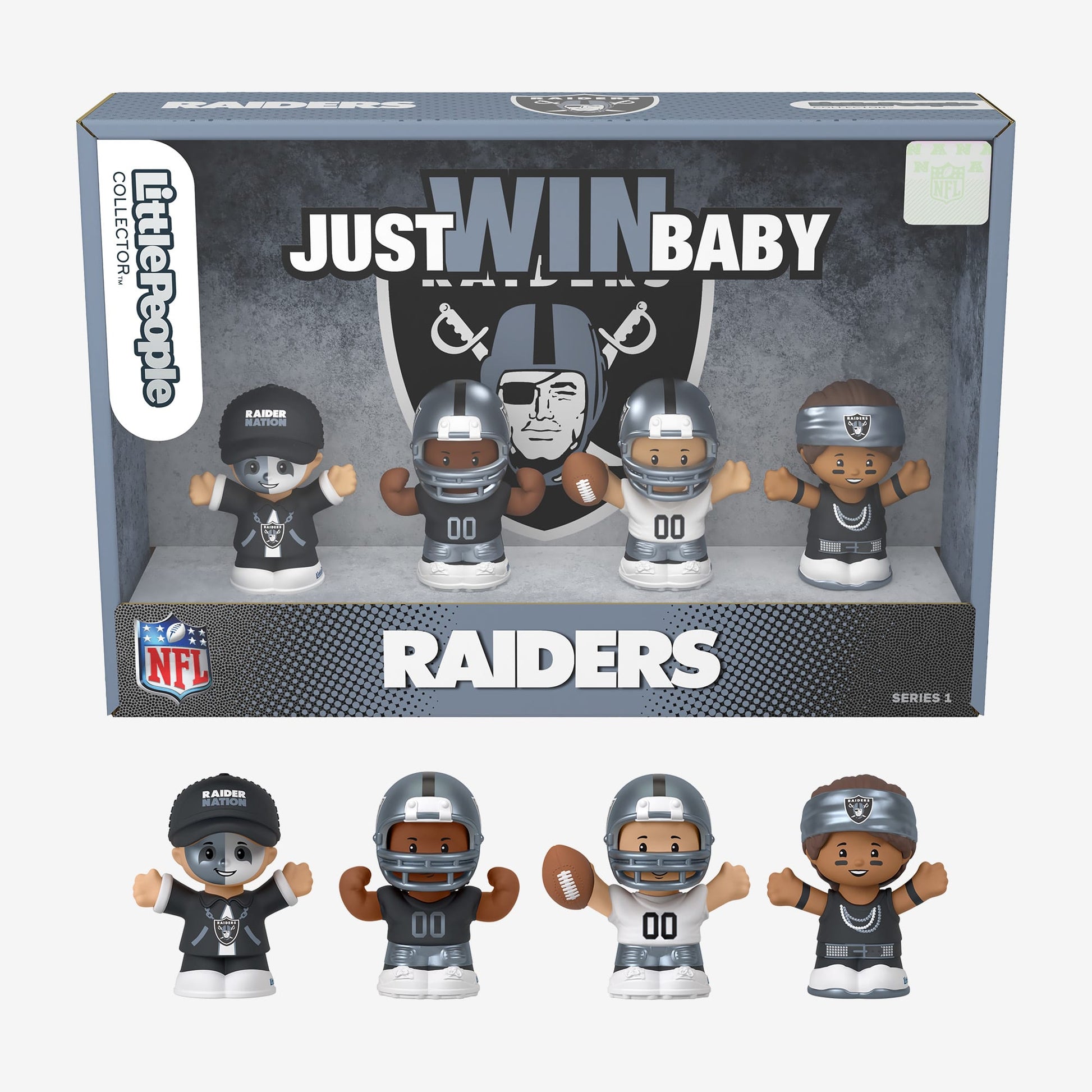 Little People Collector x NFL Las Vegas Raiders Set - Bộ Mô Hình Cầu Thủ & Cổ Động Viên NFL Mattel Fisher-Price - Góc nhìn khác 3