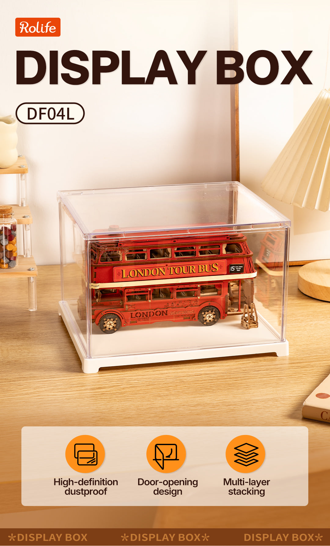 Rolife Acrylic Display Box Landscape Size S DF04L - Hộp trưng bày Acrylic chống bụi - Rolife