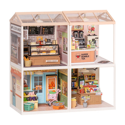 Rolife Super Creator Miniature House 4 in 1 Four Grid - Bộ mô hình nhà búp bê DIY 4 trong 1 - Rolife