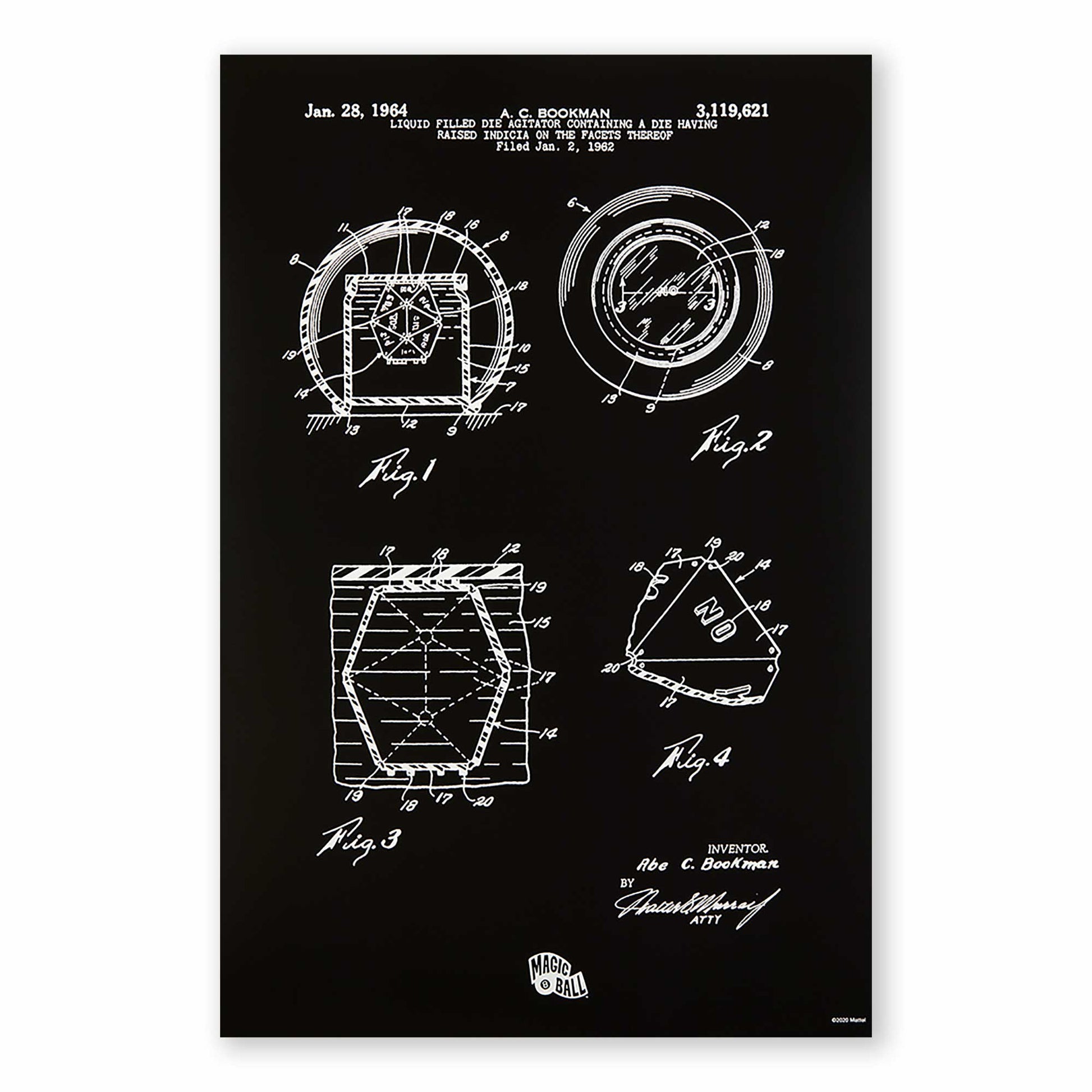 Art of Engineering Magic 8 Ball Print - Tranh In Sơ Đồ Kỹ Thuật - Mattel Creations - Hình ảnh chi tiết 2