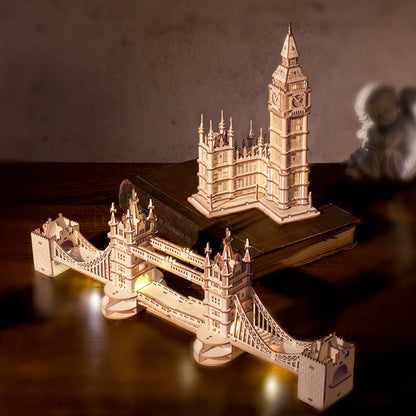 Rolife Modern 3D Wooden Puzzle - Tower Bridge Architecture TG412 - Mô hình gỗ 3D kiến trúc Cầu Tháp Luân Đôn - Rolife