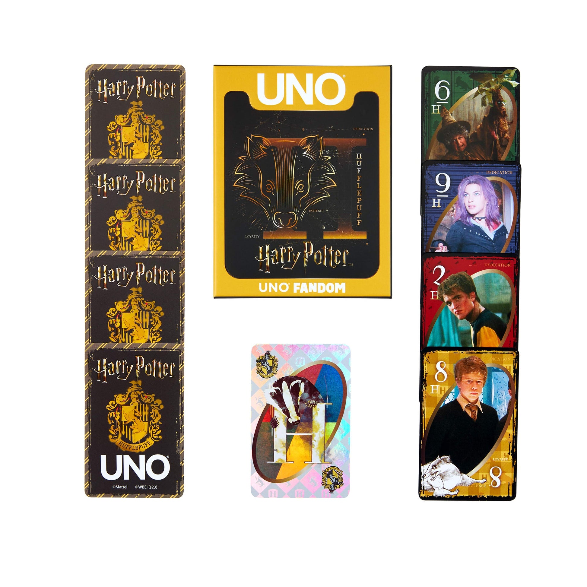 UNO Fandom Harry Potter Hufflepuff Game Deck - Trò chơi thẻ bài Nhà Hufflepuff - Mattel - Góc nhìn khác 3
