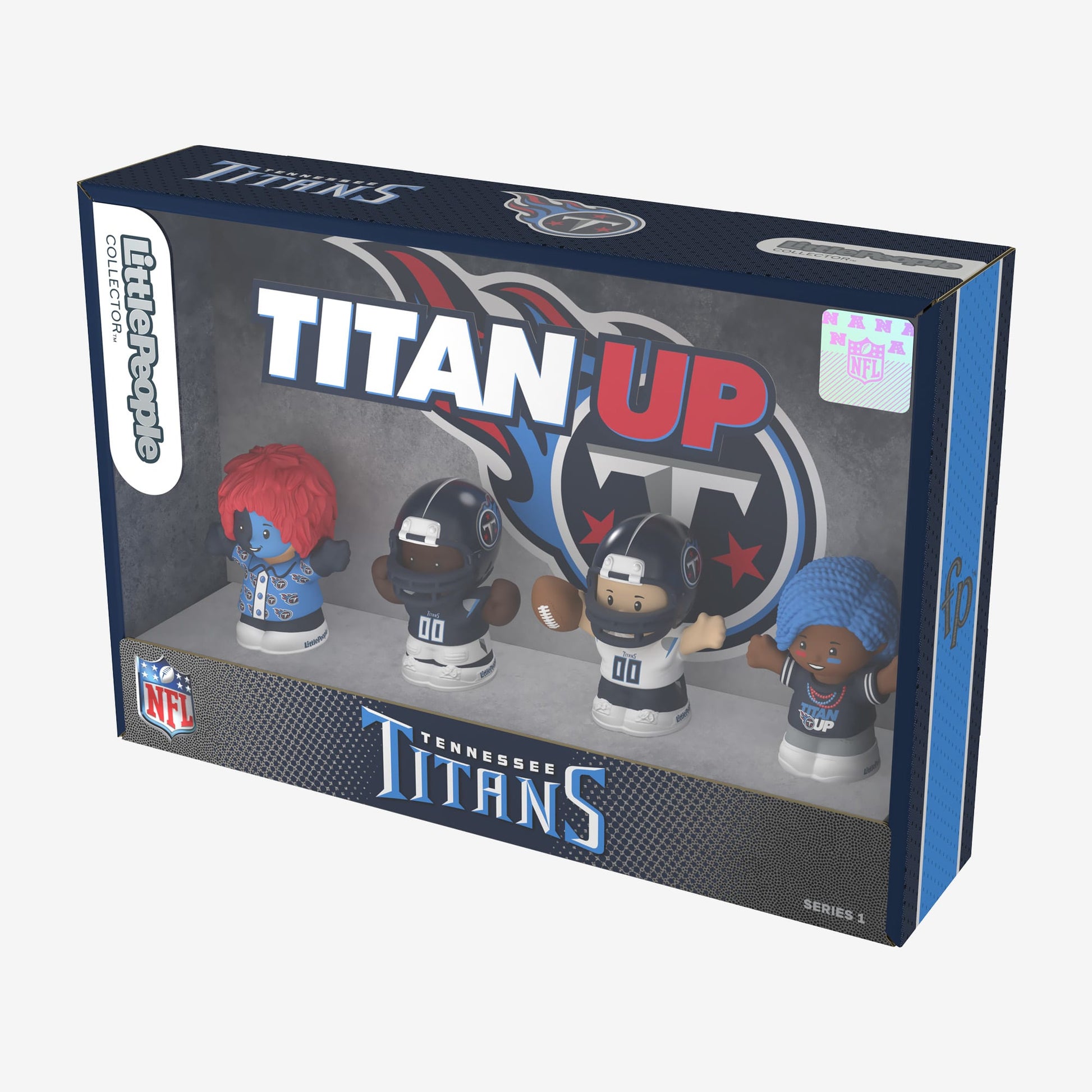 Little People Collector x NFL Tennessee Titans Set - Bộ 4 Mô Hình Nhân Vật Cầu Thủ & Cổ Động Viên Titans - Mattel Fisher-Pric