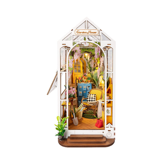 Rolife Book Nook Kit - Holiday Garden House TGB06 - Mô hình nhà gỗ DIY trang trí kệ sách - Rolife
