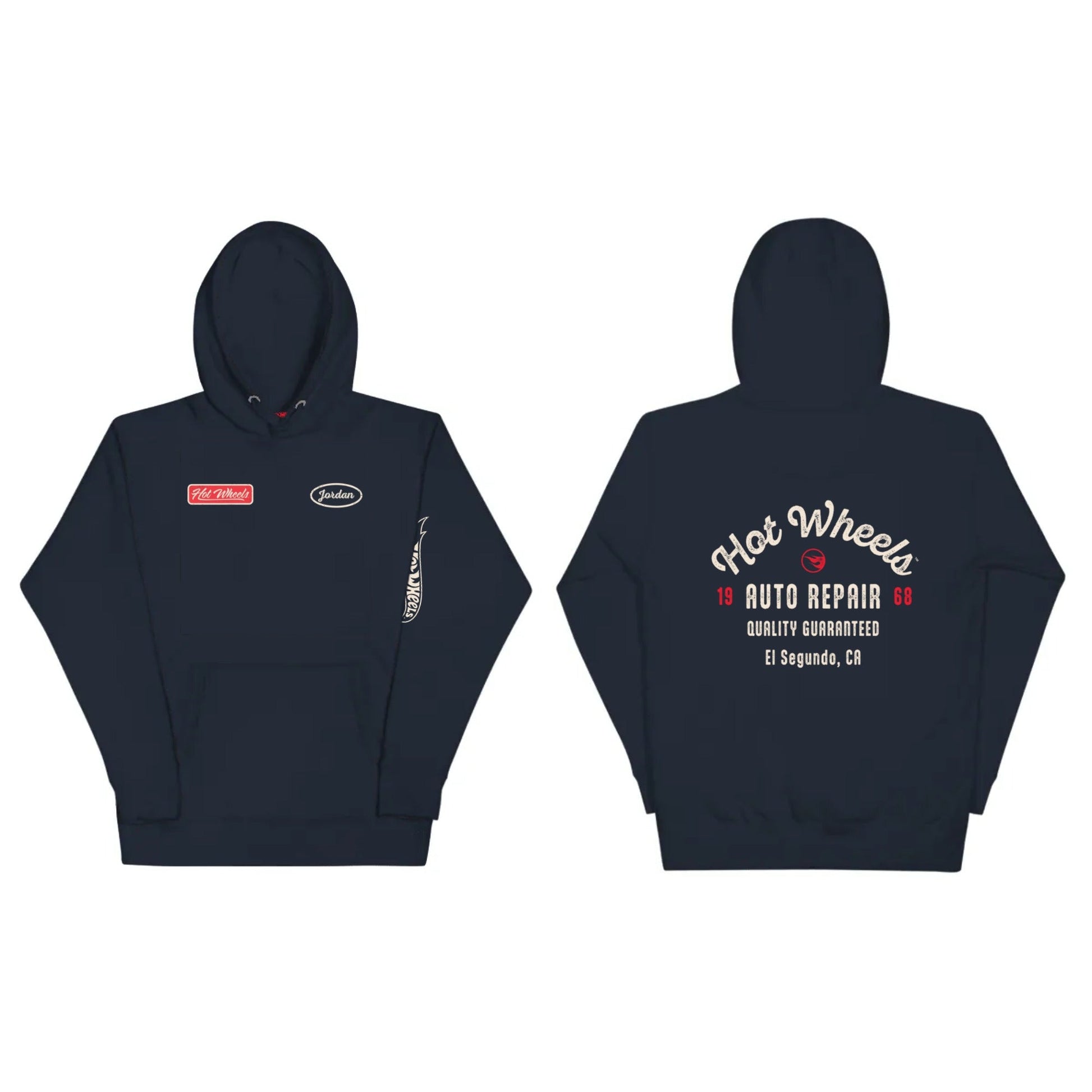 Hot Wheels Customizable Auto Repair Mechanic Navy Hoodie - Áo Hoodie Tùy Chỉnh Hot Wheels - Hình ảnh bổ sung 4