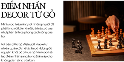 Bộ Cờ Vua Signature Size Du Lịch - Bộ cờ vua gỗ hương cao cấp - Miniwood Design