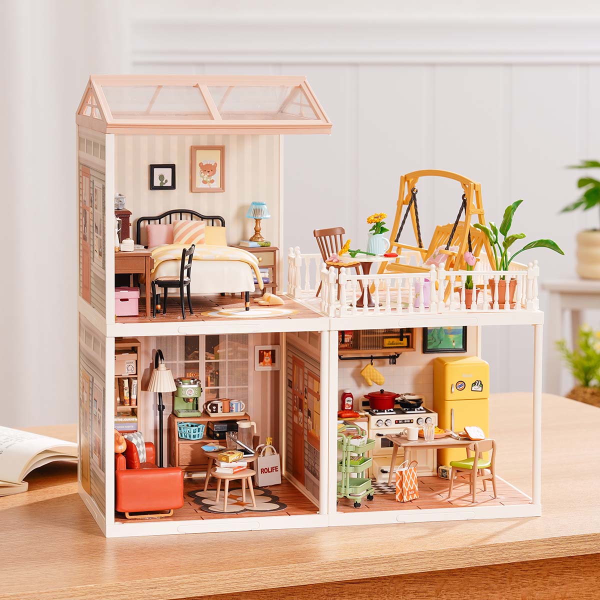 Rolife Super Creator Series - 3 in 1 L Shape - Mô hình nhà gỗ DIY tí hon - Rolife