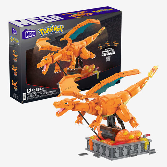 MEGA Pokémon Charizard Building Kit - Bộ Lắp Ráp Pokémon Charizard Có Động Cơ - MEGA Mattel HMW05